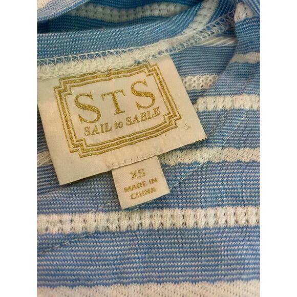 STS SAIL TO SABLE SHIFT DRESS BLUE STRIPES SZ XS SAILOR CHIC NAUTICAL AESTHETIC - Picture 14 of 16